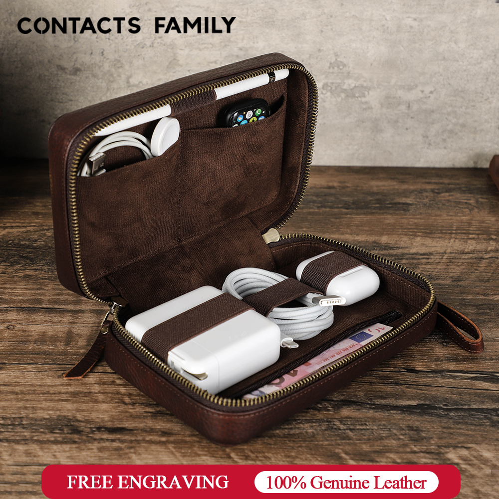 Genuine Leather Portable USB D - Tech Accessories Case recension och pris