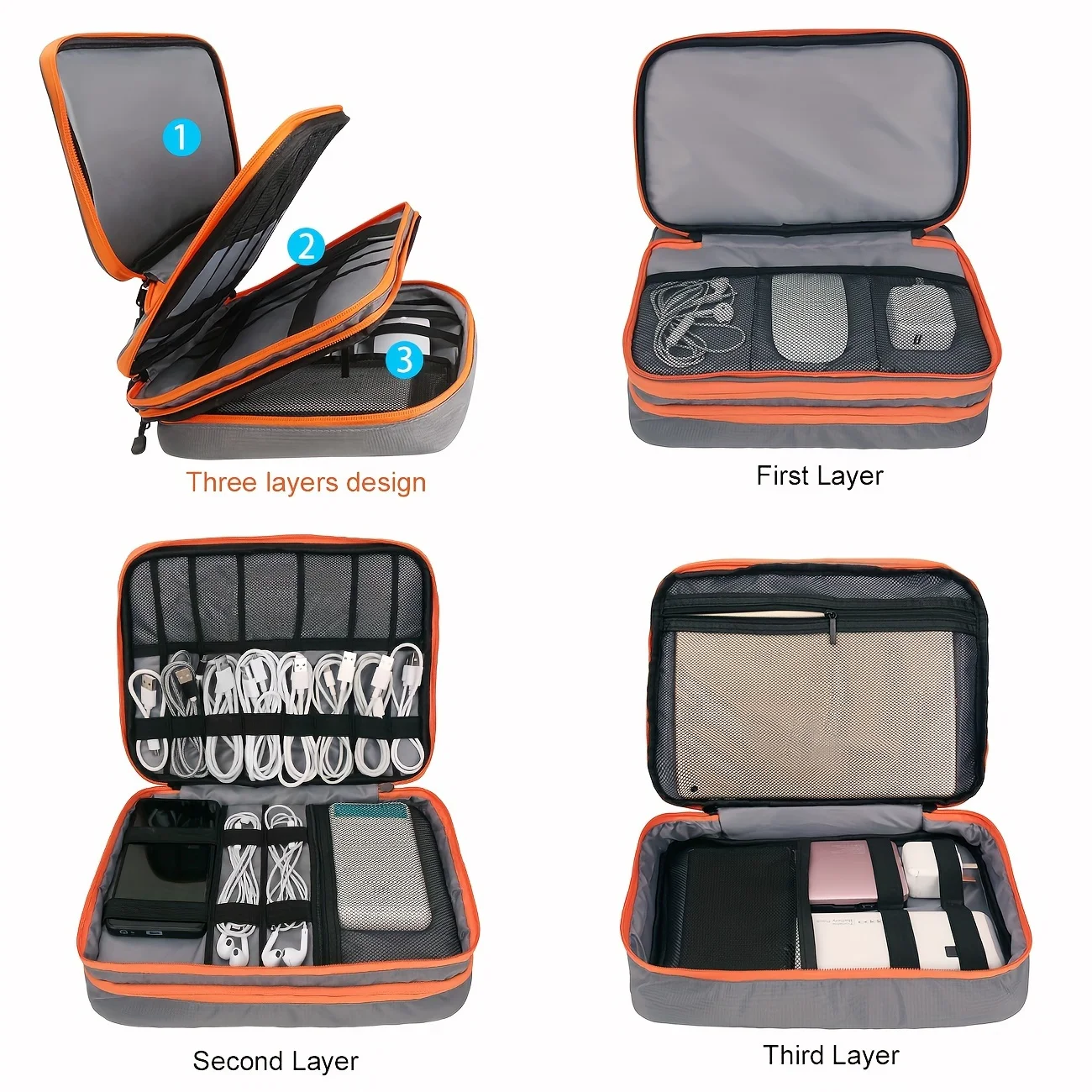 Portable Waterproof Multi-Laye - Tech Accessories Case recension och pris
