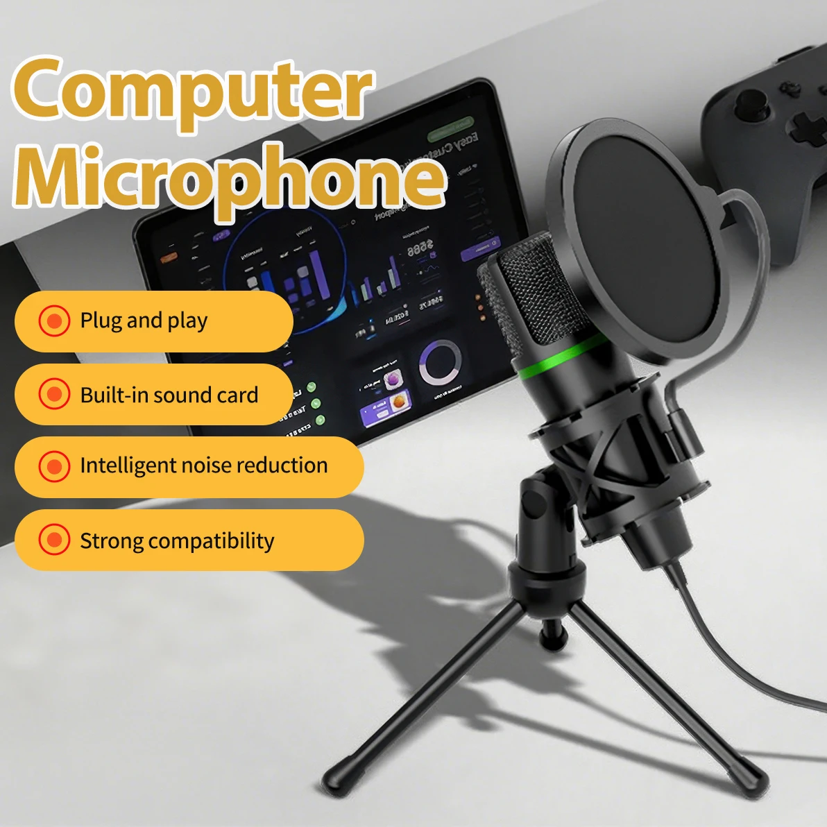Condenser Microphone USB Wired - Tech Gaming Accessories recension och pris
