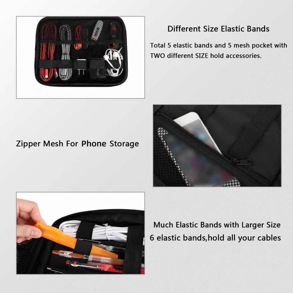 Electronics Organizer Travel C - Cable Organizer Bag recension och pris