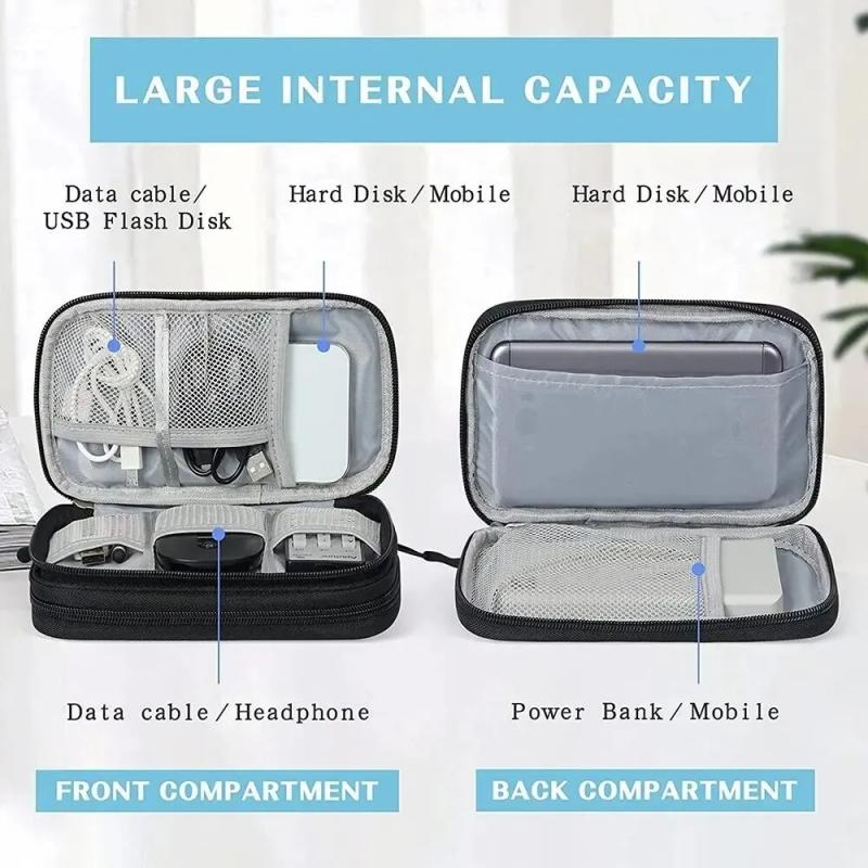 1PCS Grey/Black/Pink/Navy NEW  - Cable Organizer Bag recension och pris