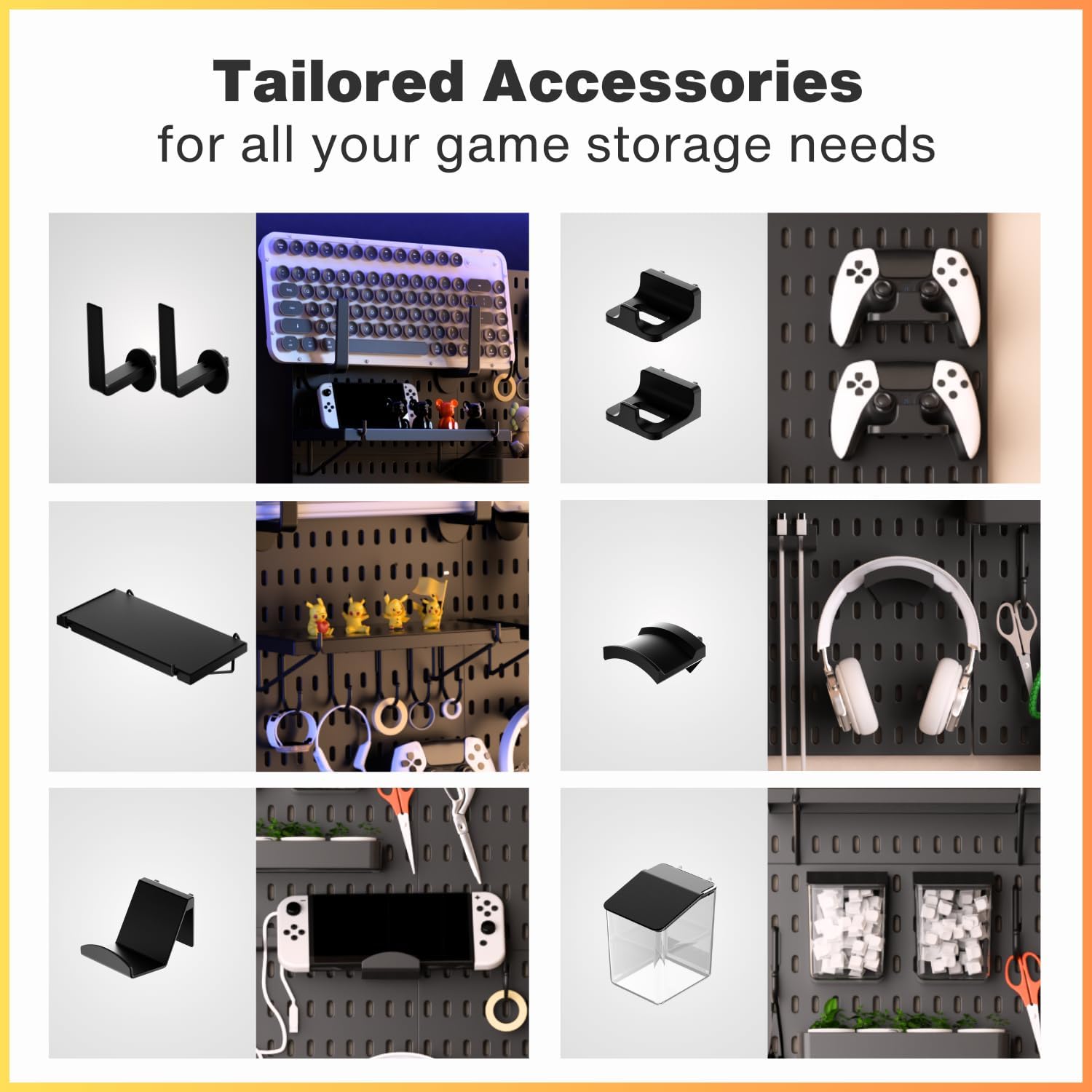 Peg Board Wall Organizer for G - Tech Accessories Images recension och pris
