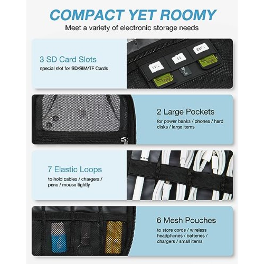 Large Electronics Travel Organ - Tech Accessories Travel Bag recension och pris