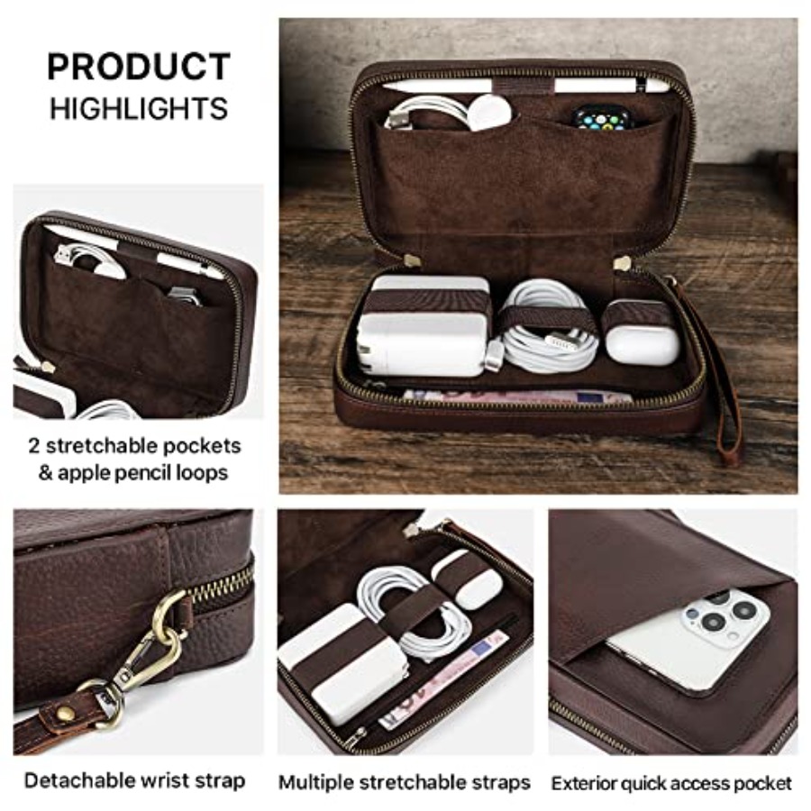 Full Grain Leather Electronic  - Tech Accessories For Travel recension och pris