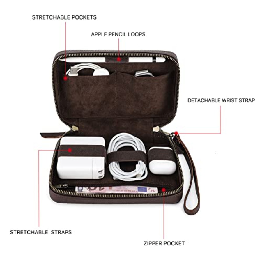 Full Grain Leather Electronic  - Tech Accessories For Travel recension och pris