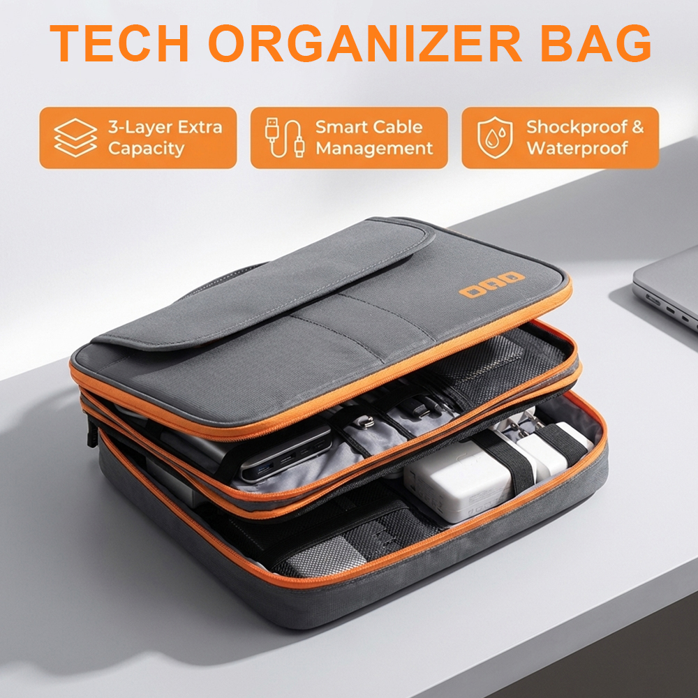 Large Capacity Tech Organizer  - Tech Accessories For Travel recension och pris