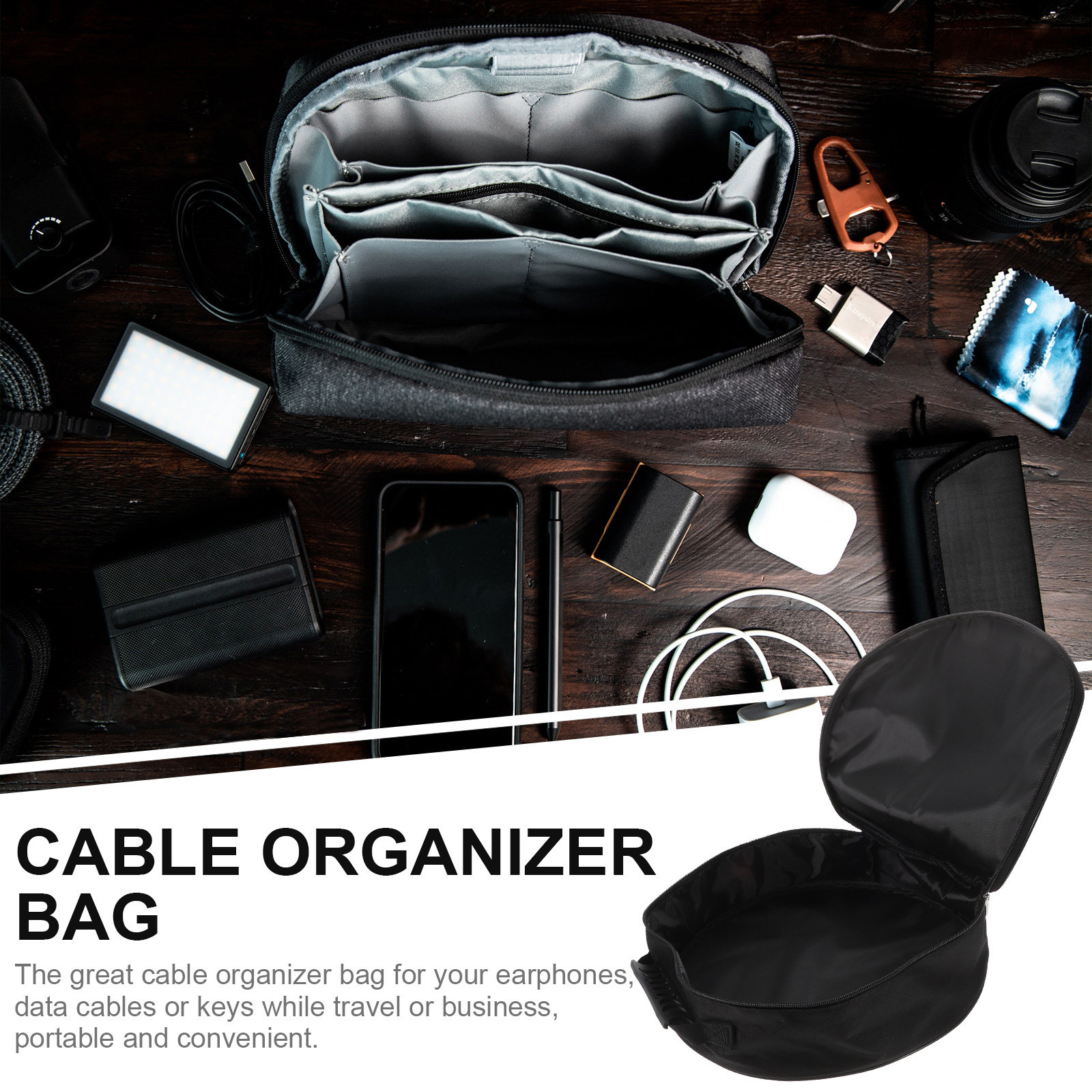 Ev Cable Storage Bag Portable  - Tech Accessories Travel Bag recension och pris