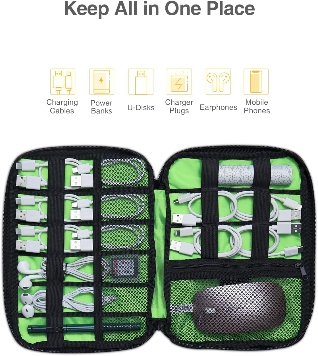 Travel Cable Organizer Bag, Fl - Tech Accessories For Travel recension och pris