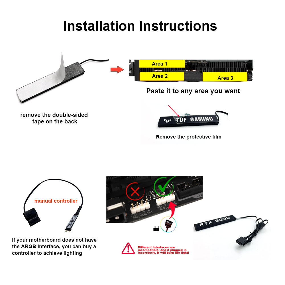 PC GPU ARGB Lighting Panel Whi - Tech Gaming Accessories recension och pris